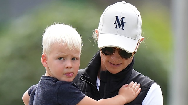 Zara Tindall and son Lucas at  the Hartpury International Horse Trials at Hartpury College, Hartpury, Gloucestershire, UK, on the 11th August 2024.

Picture by James Whatling/Kelvin Bruce