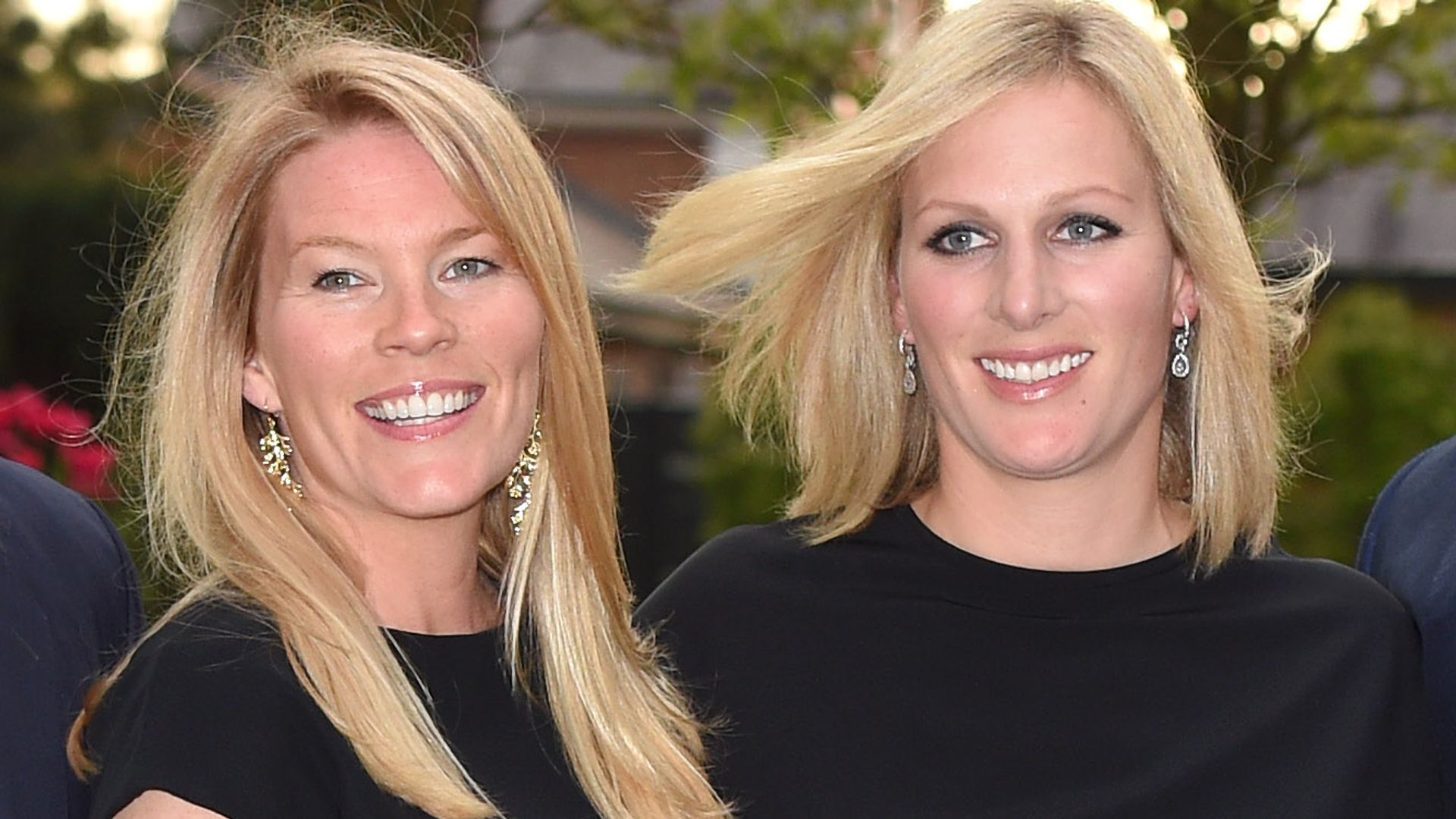 Autumn Phillips and Zara Tindall in matching black outfits