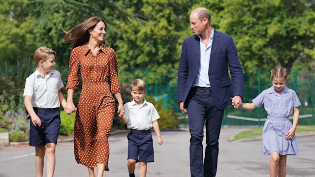 George, Charlotte and Louis on first day at Lambrook