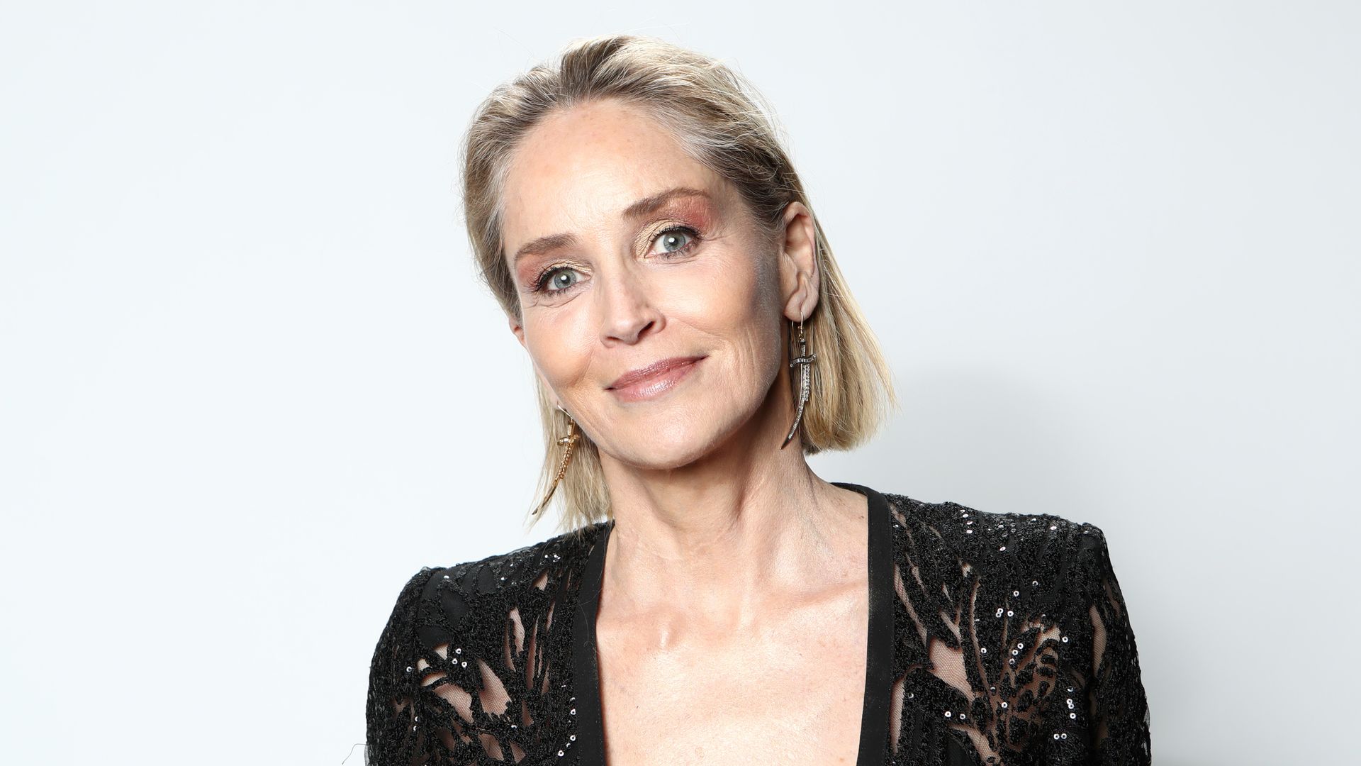 Sharon Stone attends IMDb LIVE Presented By M&M'S At The Elton John AIDS Foundation Academy Awards Viewing Party on February 09, 2020 in Los Angeles, California