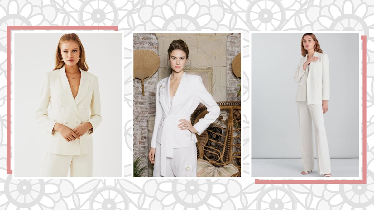 14 of the best bridal suits to channel Laura Whitmore, Millie Mackintosh  and more