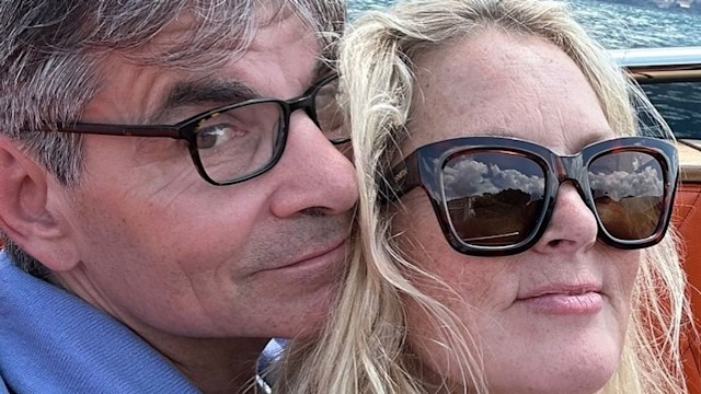 George Stephanopoulos and Ali Wentworth pose for a selfie on their lakeside vacation, shared on Instagram