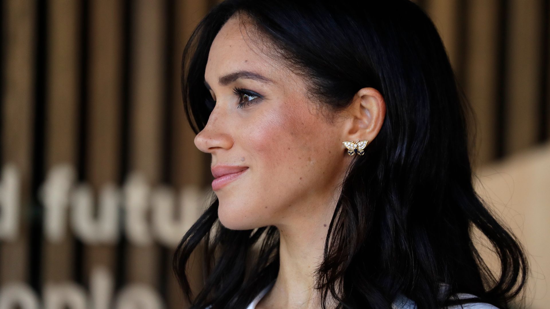 During the couple's tour of Australia back in 2018, Meghan wore a pair of butterfly studs, which once belonged to her late mother-in-law