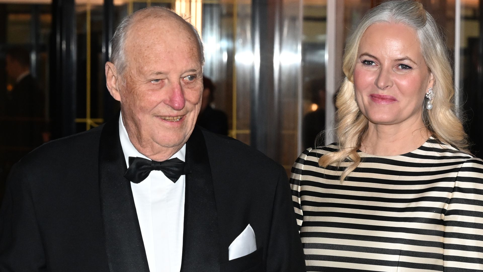 King Harald of Norway and Crown Princess Mette- Marit of Norway attend the Nobel Peace Prize banquet 2023