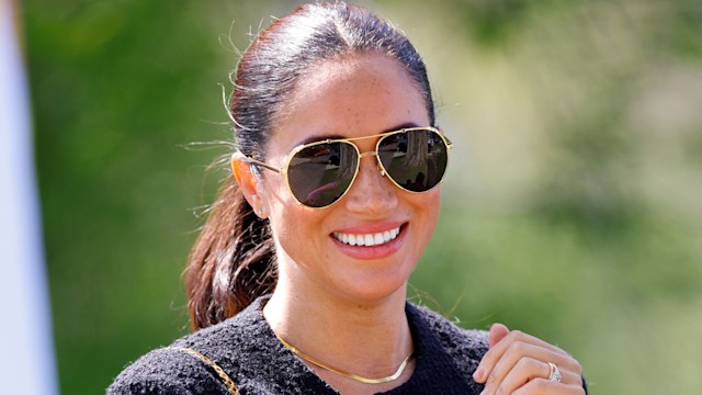 Meghan, Duchess of Sussex attends the Land Rover Driving Challenge, on day 1 of the Invictus Games 2020 at Zuiderpark on April 16, 2022 in The Hague, Netherlands. 