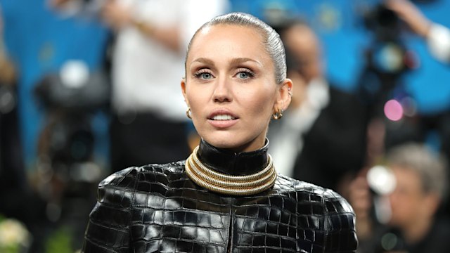 Miley Cyrus attends the 2025 Met Gala Celebrating "Superfine: Tailoring Black Style" at Metropolitan Museum of Art on May 05, 2025 in New York City