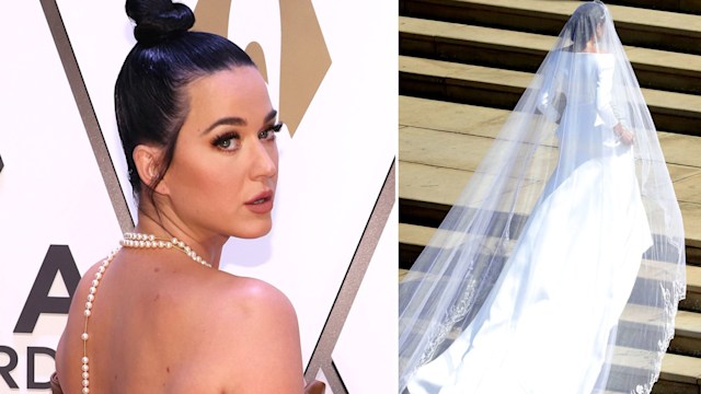 Katy Perry and Meghan Markle in a wedding dress