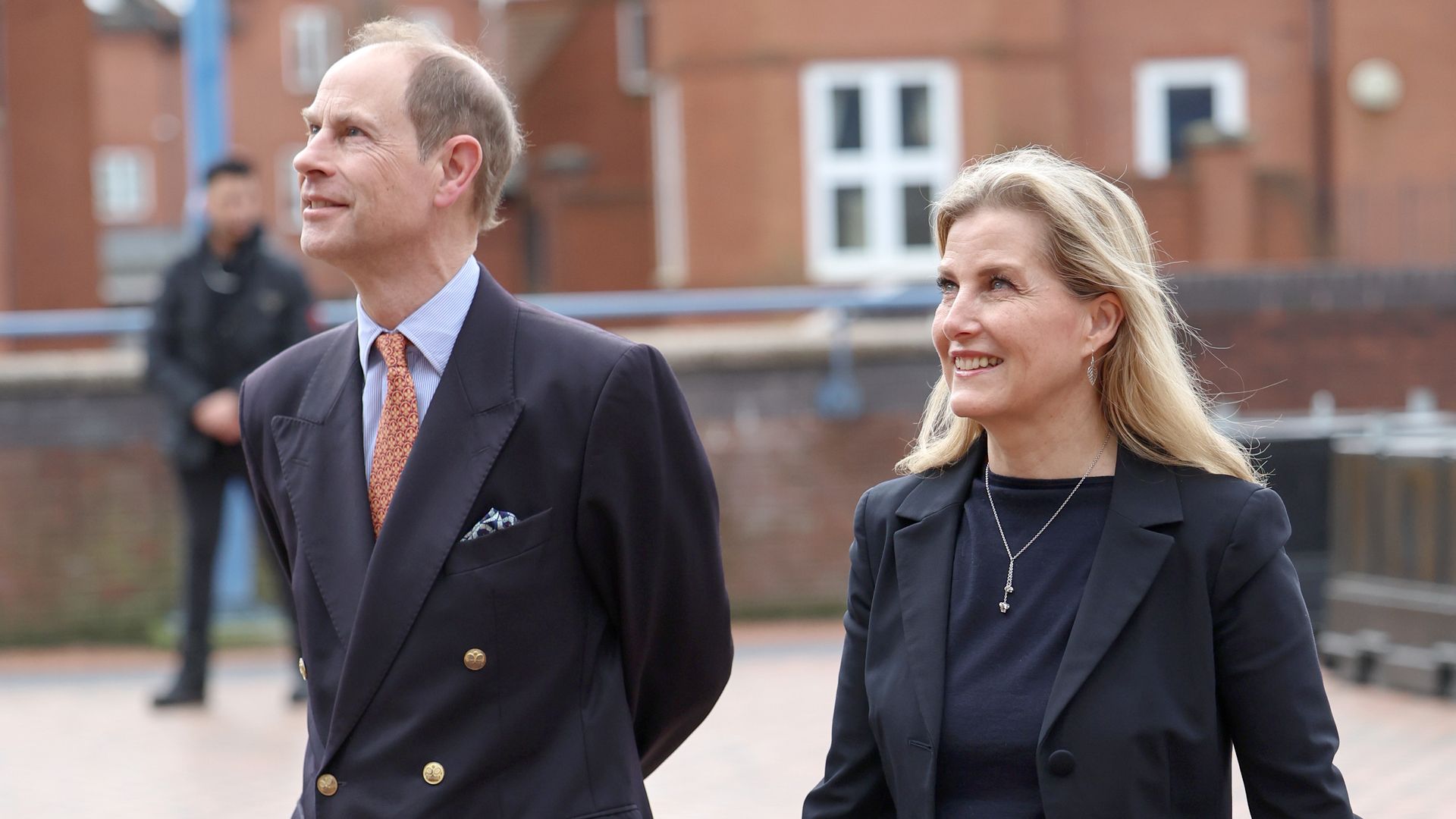 Prince Edward and Duchess Sophie in checked trousers