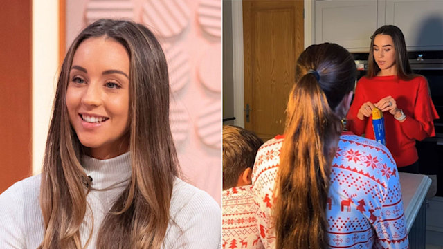 split image showing emily andre 