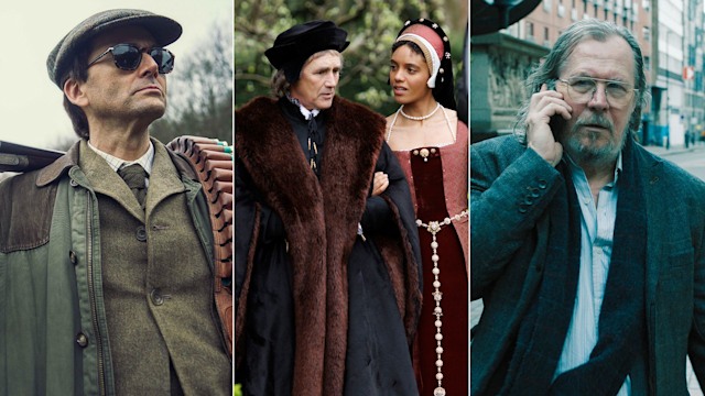 Stills from Rivals, Wolf Hall and Slow Horses 