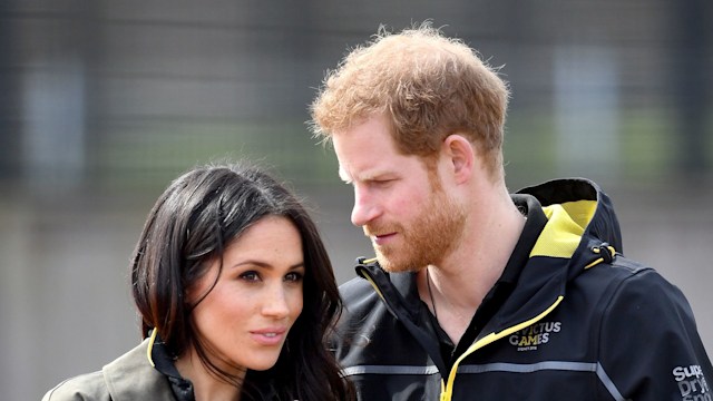 prince harry and meghan markle chatting 