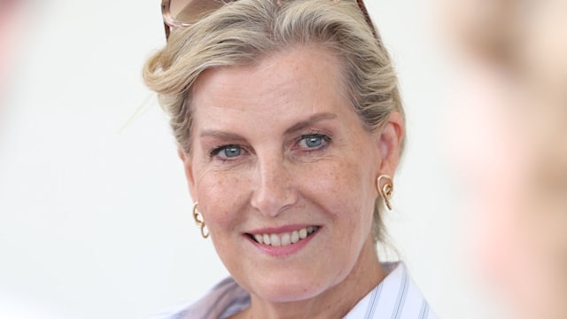 Duchess Sophie in a striped dress and sunglasses