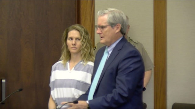 This image from video shows Ruby Franke during a hearing Monday, Dec. 18, 2023, in St. George, Utah. Franke, a Utah mother of six who gave parenting advice via a once-popular YouTube channel called "8 Passengers" has pleaded guilty to four counts of aggravated child abuse for abusing and starving two of her children.