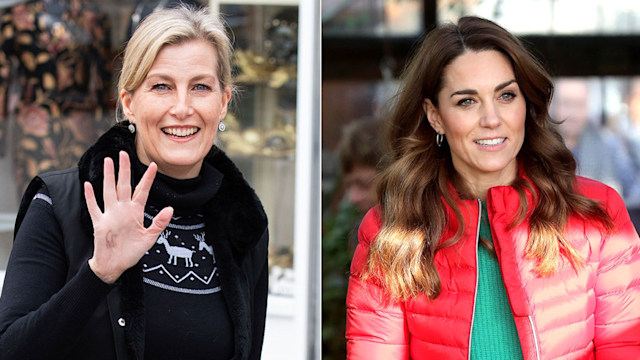 duchess sophie and princess kate wearing Christmas jumpers