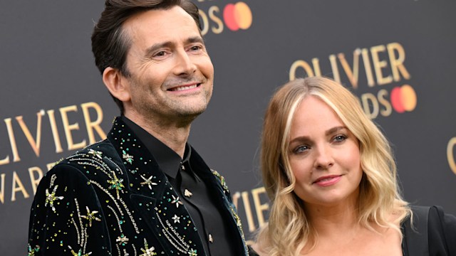 David Tennant and his wife Georgia Tennant on the red carpet at the Olivier Awards 