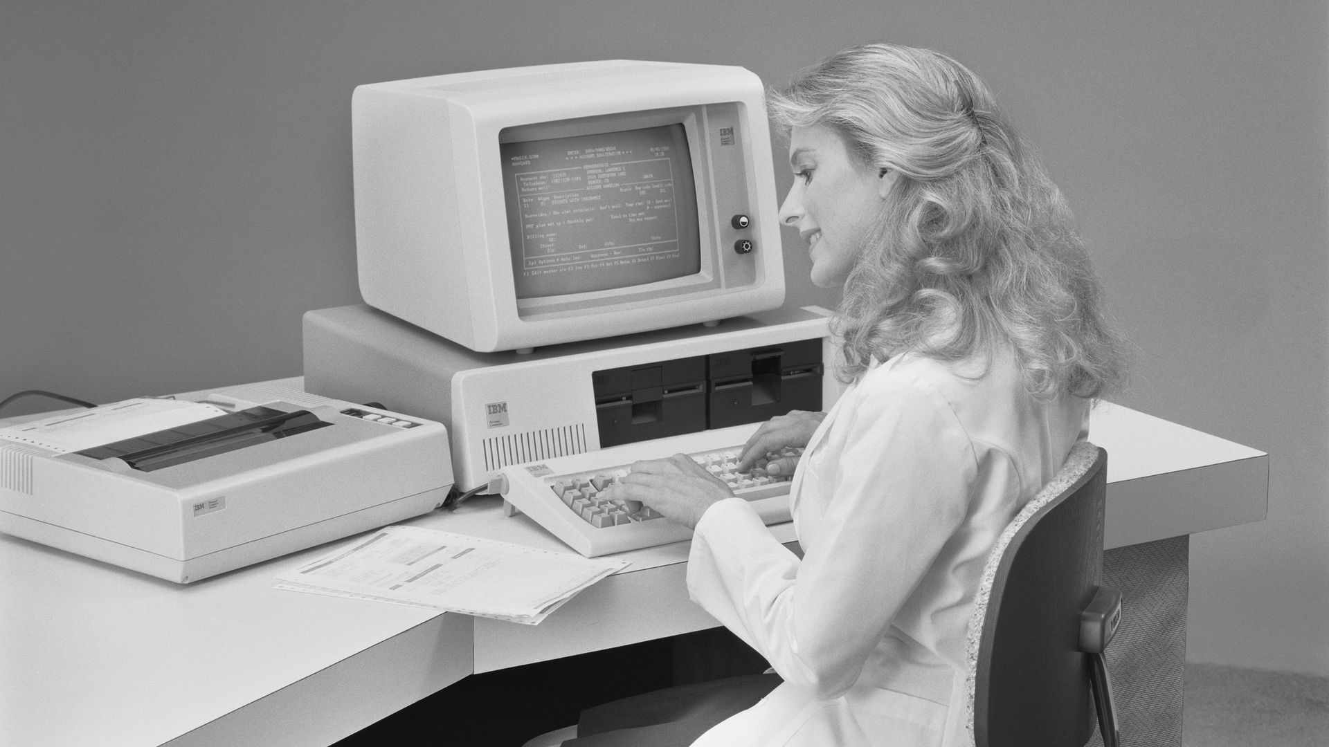 Businesswoman working at computer in office