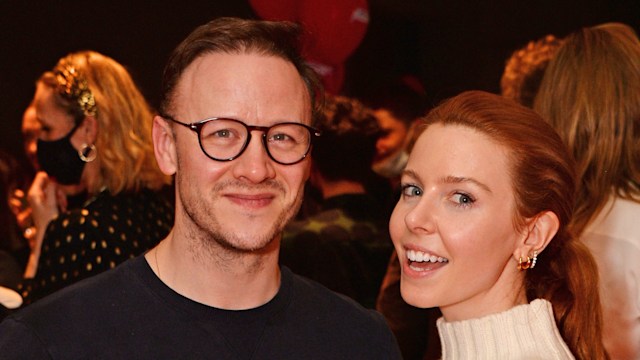 Stacey Dooley with hand on Kevin Clifton's chest