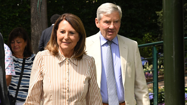 Carole Middleton and Michael Middleton attend day eight of the Wimbledon Tennis Championships