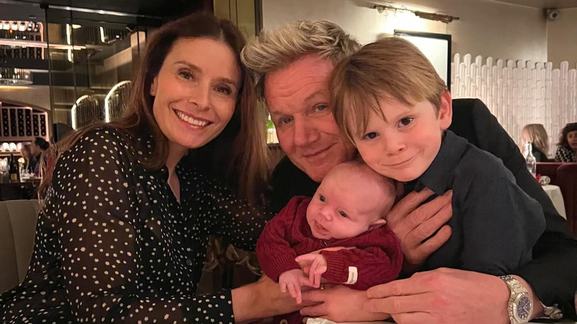 Tana Ramsay looked radiant beside her husband and two youngest sons