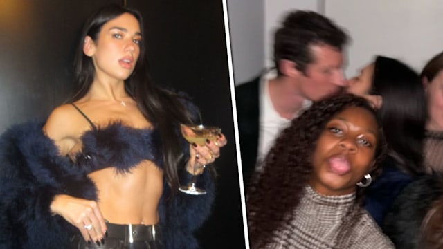 Dua Lipa shows off her engagement ring at New Year's party