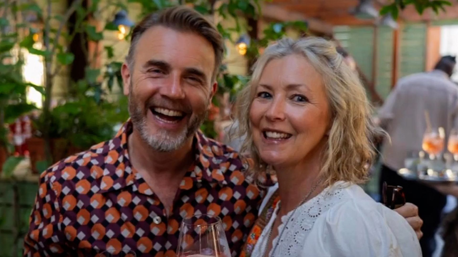 gary barlow smiling with wife dawn