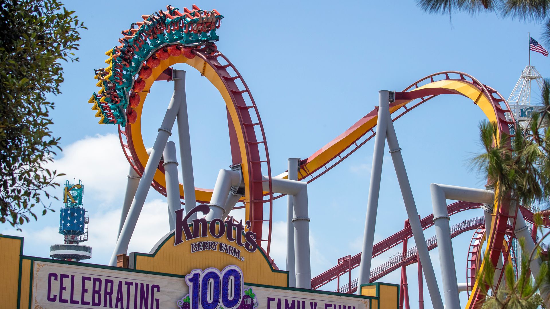 A rollercoaster at Knotts Berry Farm