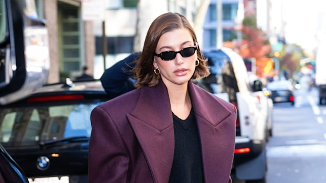 Hailey Bieber is seen in Tribeca on November 19, 2023 in New York City