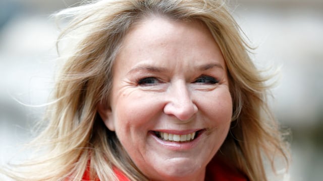 Fern Britton in red coat 