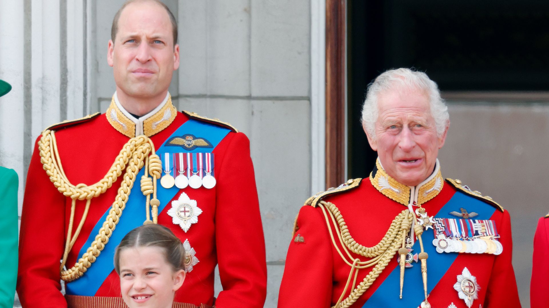 William and Charles on balcony at Trooping The Colour 2023