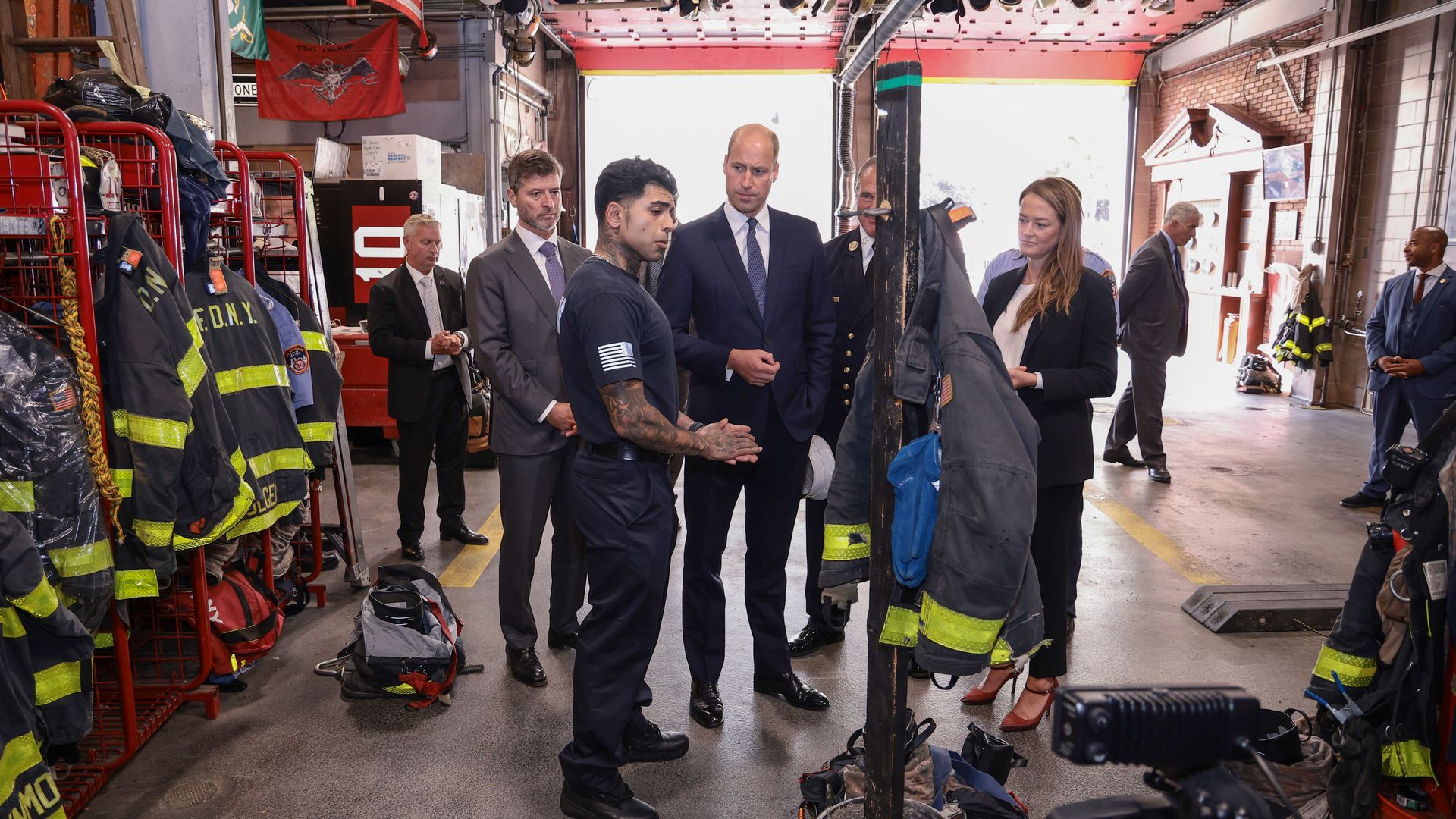 The Prince Of Wales Visits FDNY Firehouse