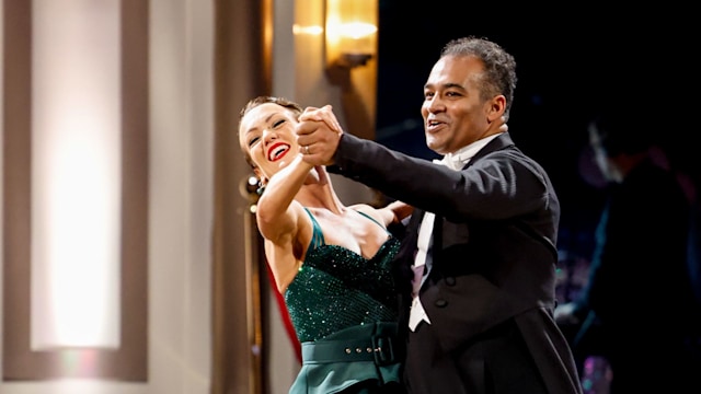 Krishnan Guru-Murthy and Lauren Oakley danced a quickstep