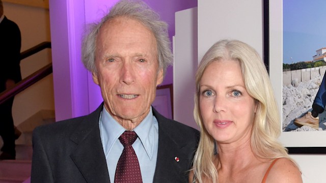 Clint Eastwood (L) and Christina Sandera attend the Vanity Fair and Chopard Party celebrating the Cannes Film Festival at Hotel du Cap-Eden-Roc