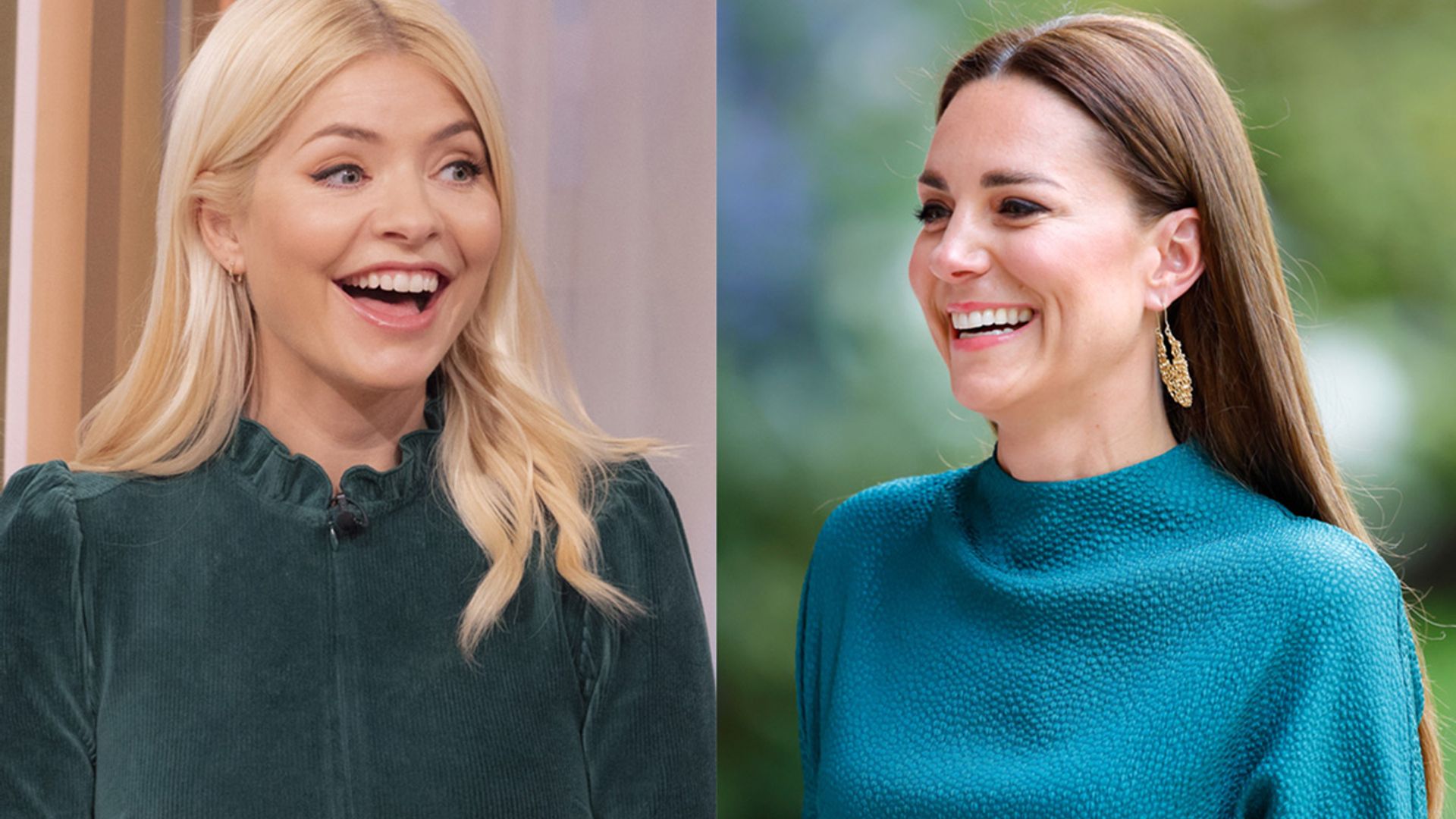 holly willoughby and kate middleton wearing green