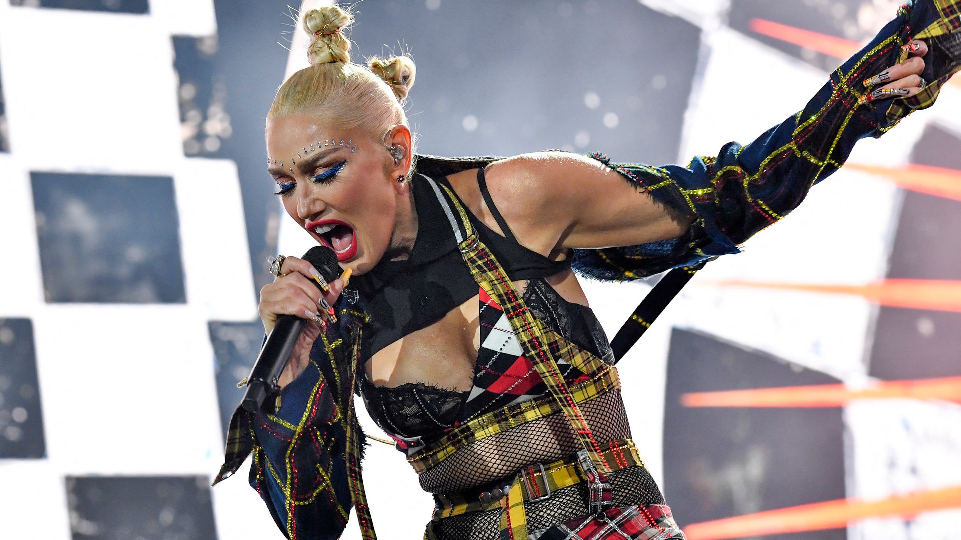 Gwen Stefani and No Doubt perform during the Coachella Valley Music and Arts Festival at the Empire Polo Club in Indio, California, on April 13, 2024. 