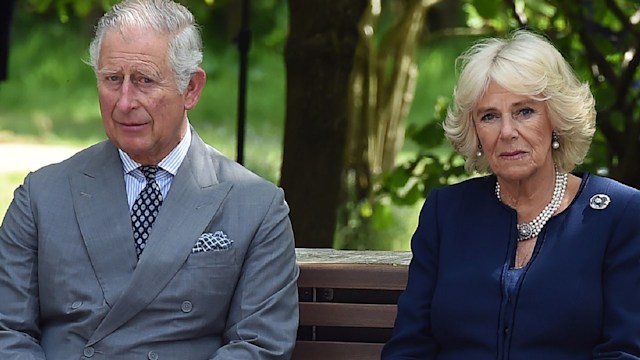 king charles camilla solemn