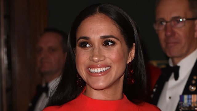 meghan markle red outfit event