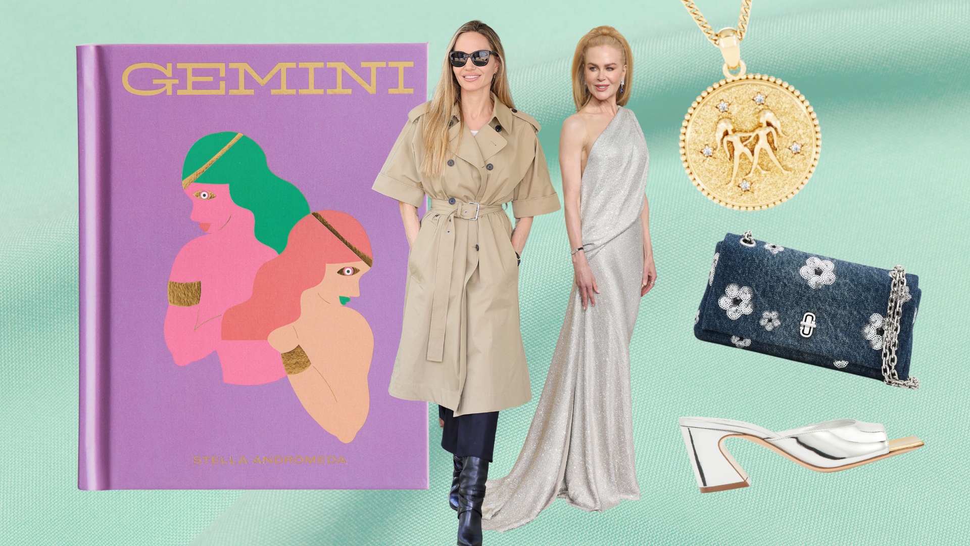 composite image of celebrities and products for gemini gift guide
