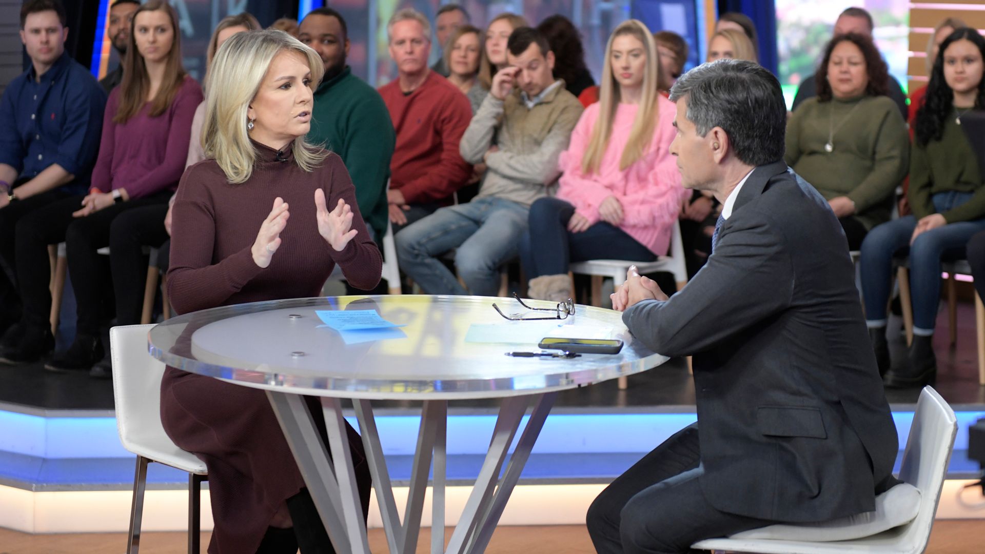 Jennifer hosting GMA with George Stephanopoulos in 2020