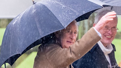 King Charles III accompanied by The Reverend Canon Dr Paul Williams, attend the Sunday service at the Church of St Mary Magdalene on the Sandringham estate on February 18, 2024 in Sandringham, England.