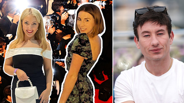 A split image of Isabelle, Emmy and Barry Keoghan