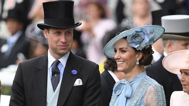 prince william and kate at ascot blue dress