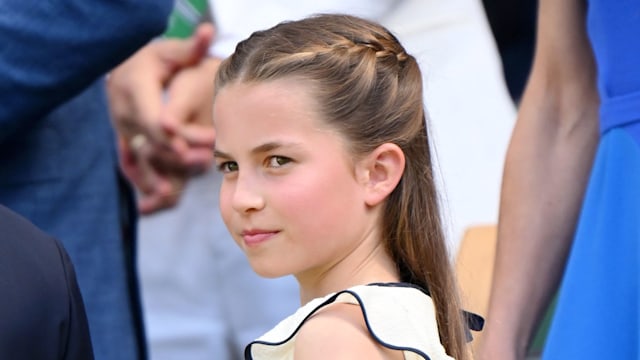 Princess Charlotte of Wales attends day fourteen of the Wimbledon Tennis Championships at the All England Lawn Tennis and Croquet Club at All England Lawn Tennis and Croquet Club on July 13, 2025 in London, England.