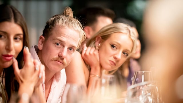 Cameron, Claire, Lyndall at dinner party