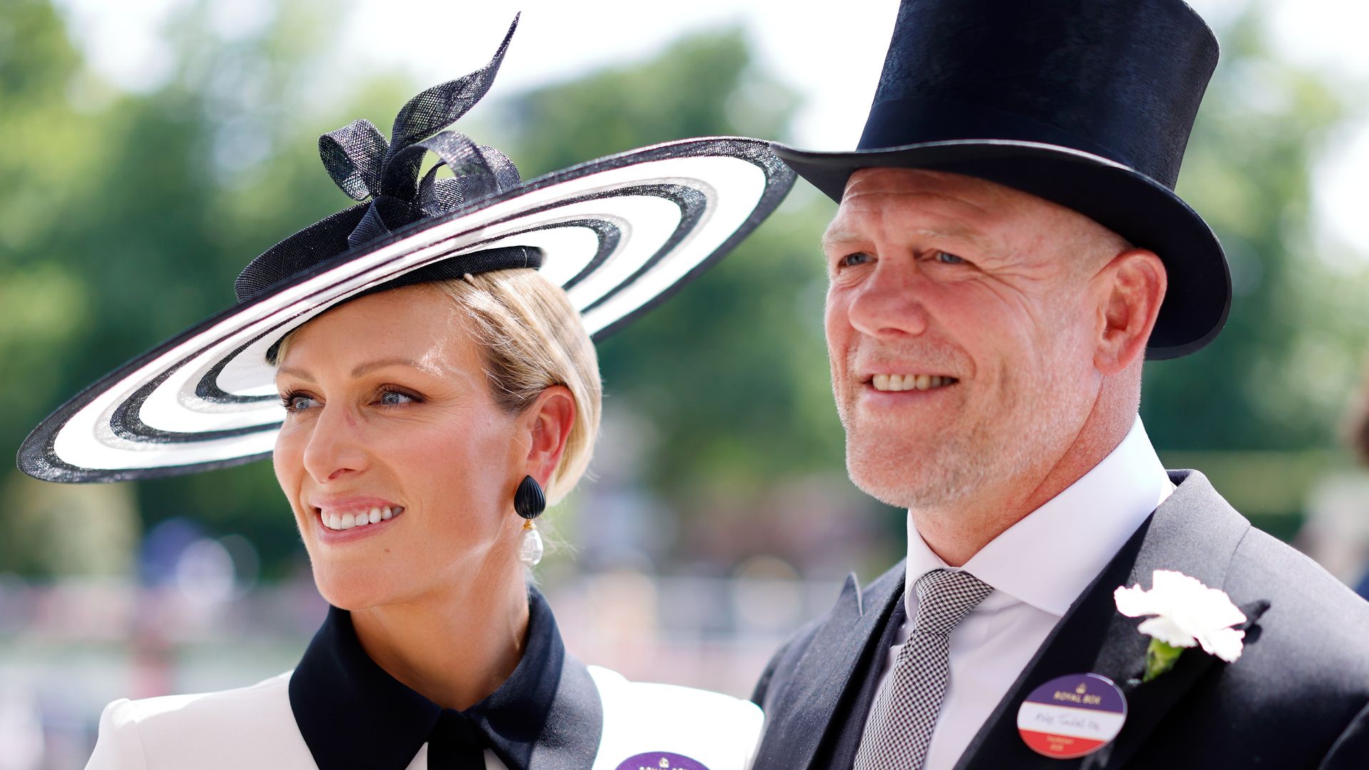 Zara Tindall and Mike Tindall attend day three 'Ladies Day' of Royal Ascot at Ascot Racecourse on June 19, 2025 in Ascot, England