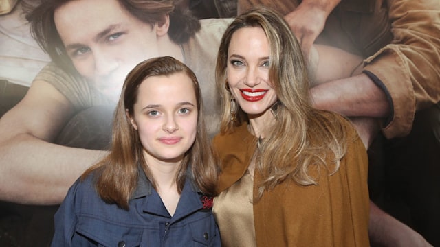 angelina jolie and daughter vivienne the outsiders opening night