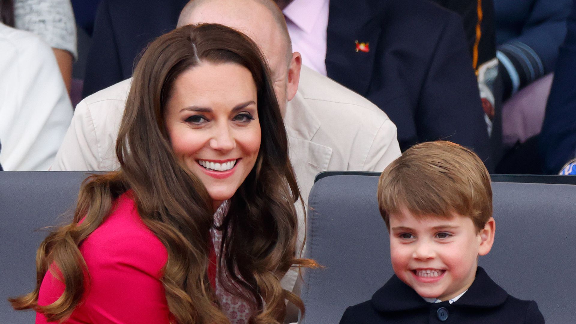 Prince Louis and Princess Kate smiling at Platinum Jubilee