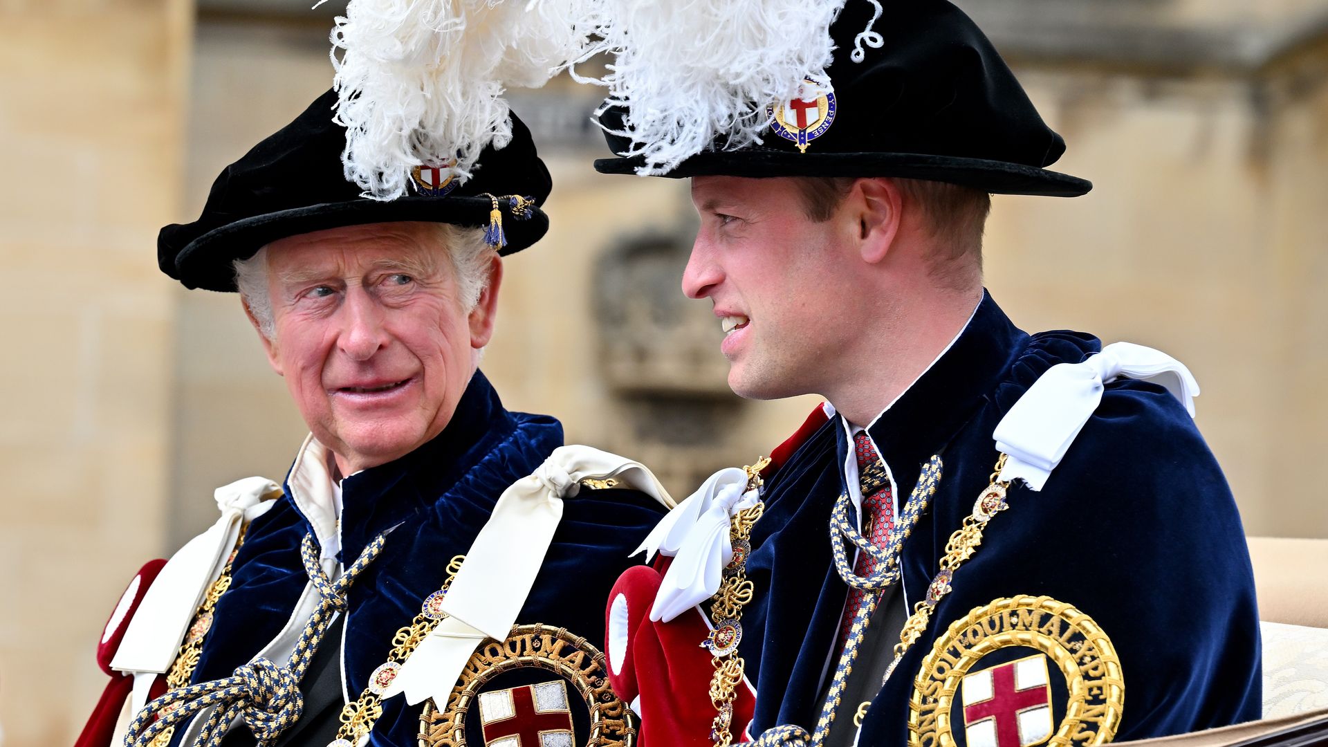 King Charles and Prince William at a Garter Day service