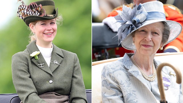 A split image of Lady Louise and Princess Anne 