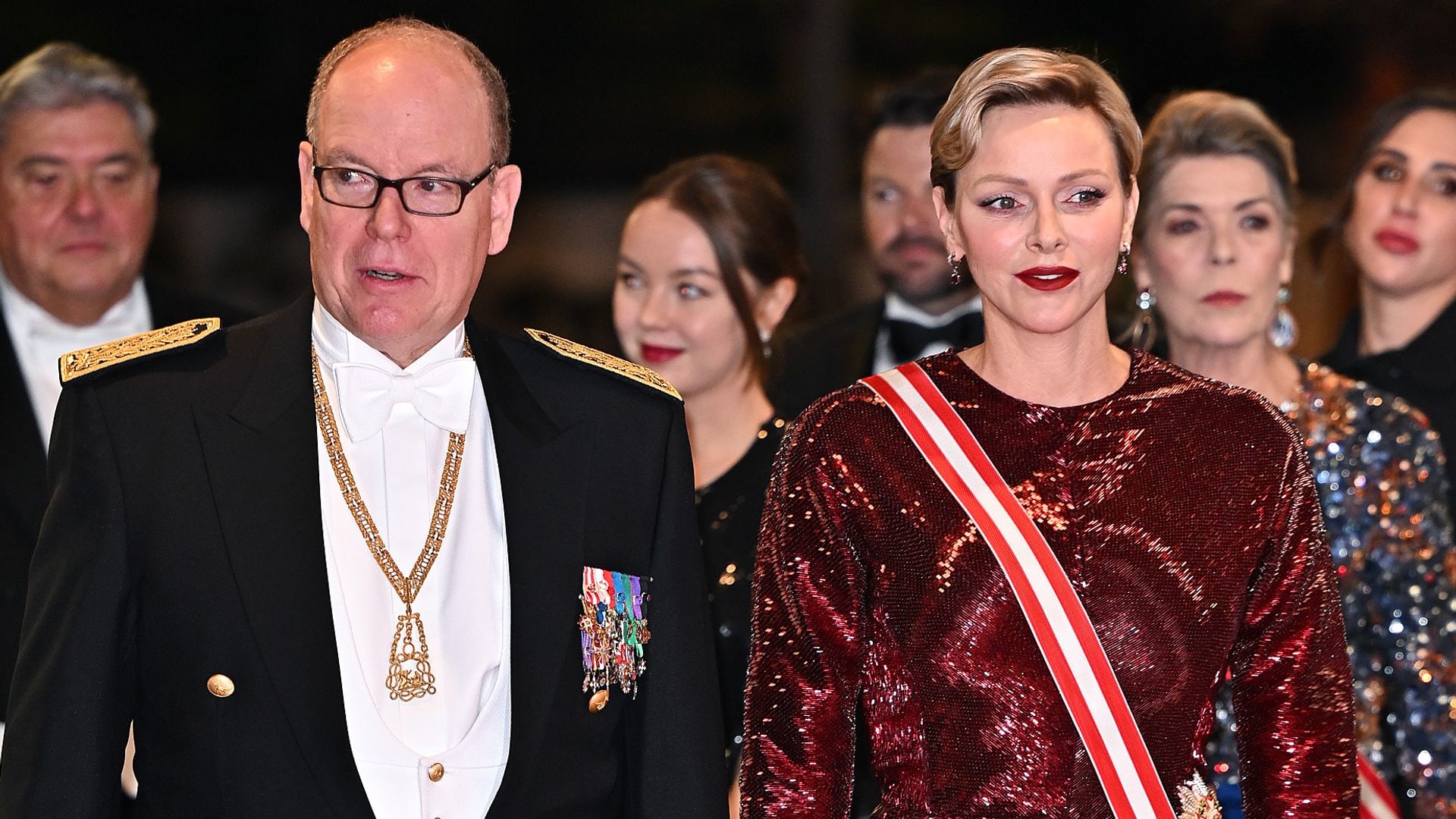 Prince Albert II of Monaco and Princess Charlene of Monaco attend a Gala at the Grimaldi Forum during the Monaco National Day 2023 