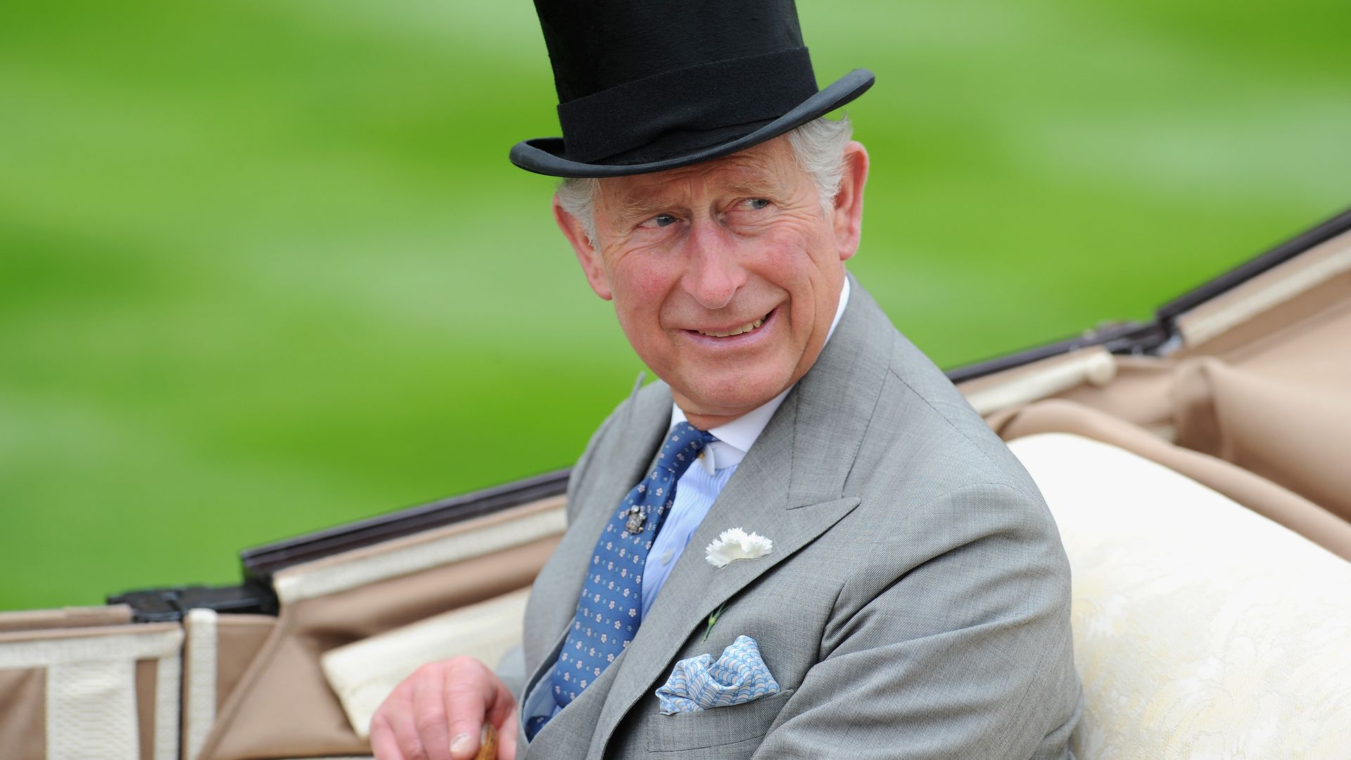 king charles in carriage at ascot